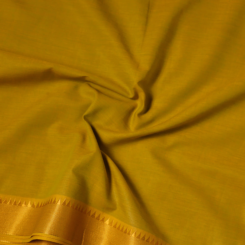 Yellow - Mangalagiri Cotton Fabric with Zari Border 06