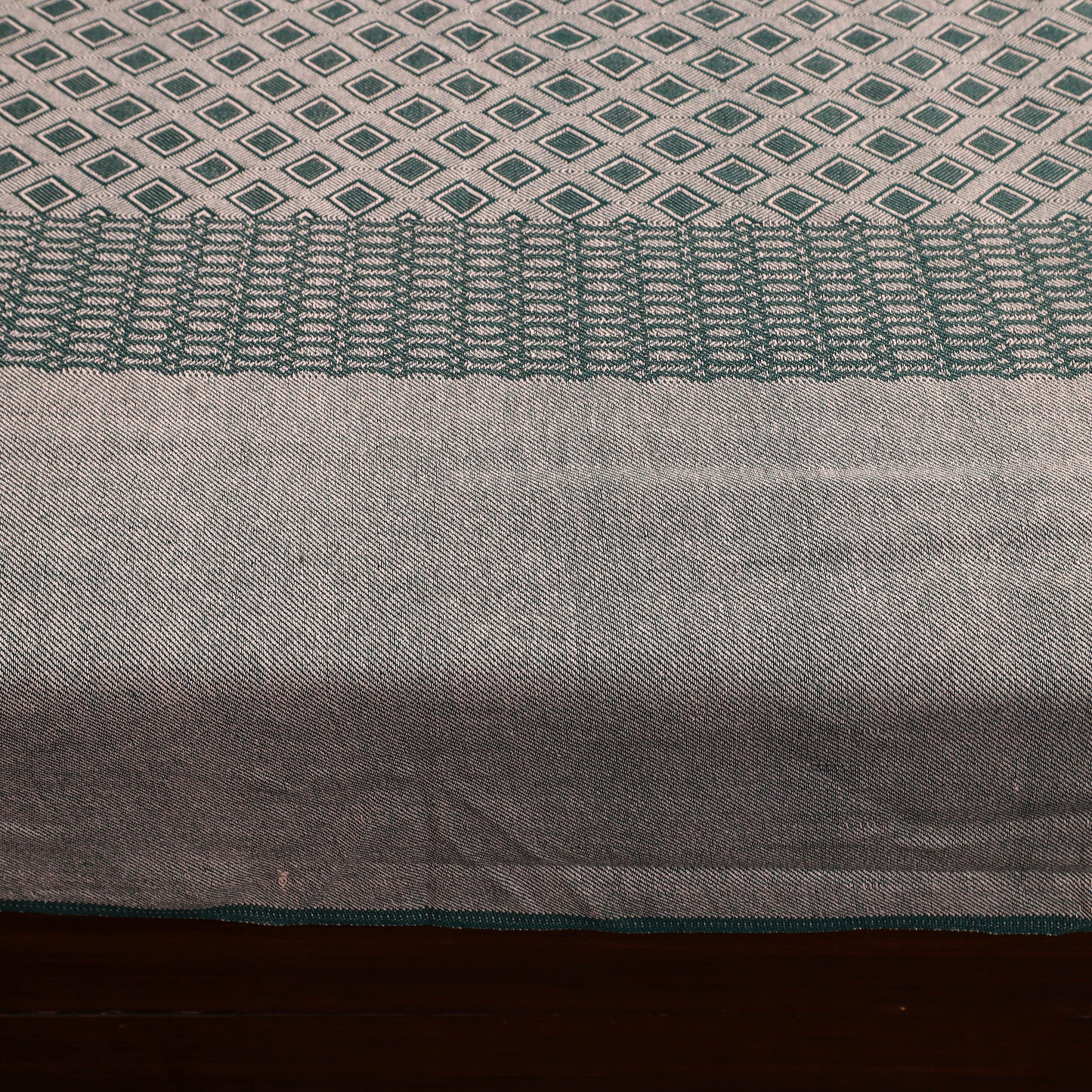 Grey - Pure Handloom Cotton Double Bed Cover from Bijnor 41