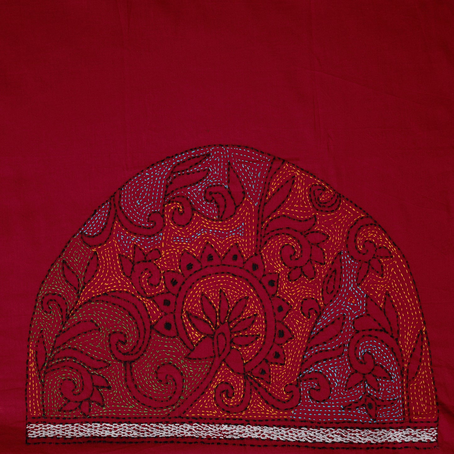 Bengal Kantha Hand Embroidered Cotton Blouse Piece 72