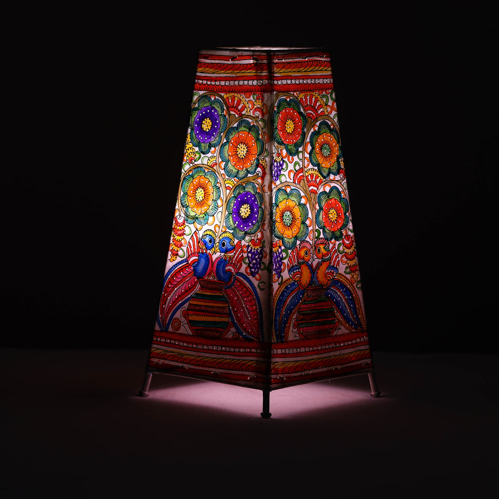 Handpainted Tholu Bommalata Leather Table Lamp (Big) 76