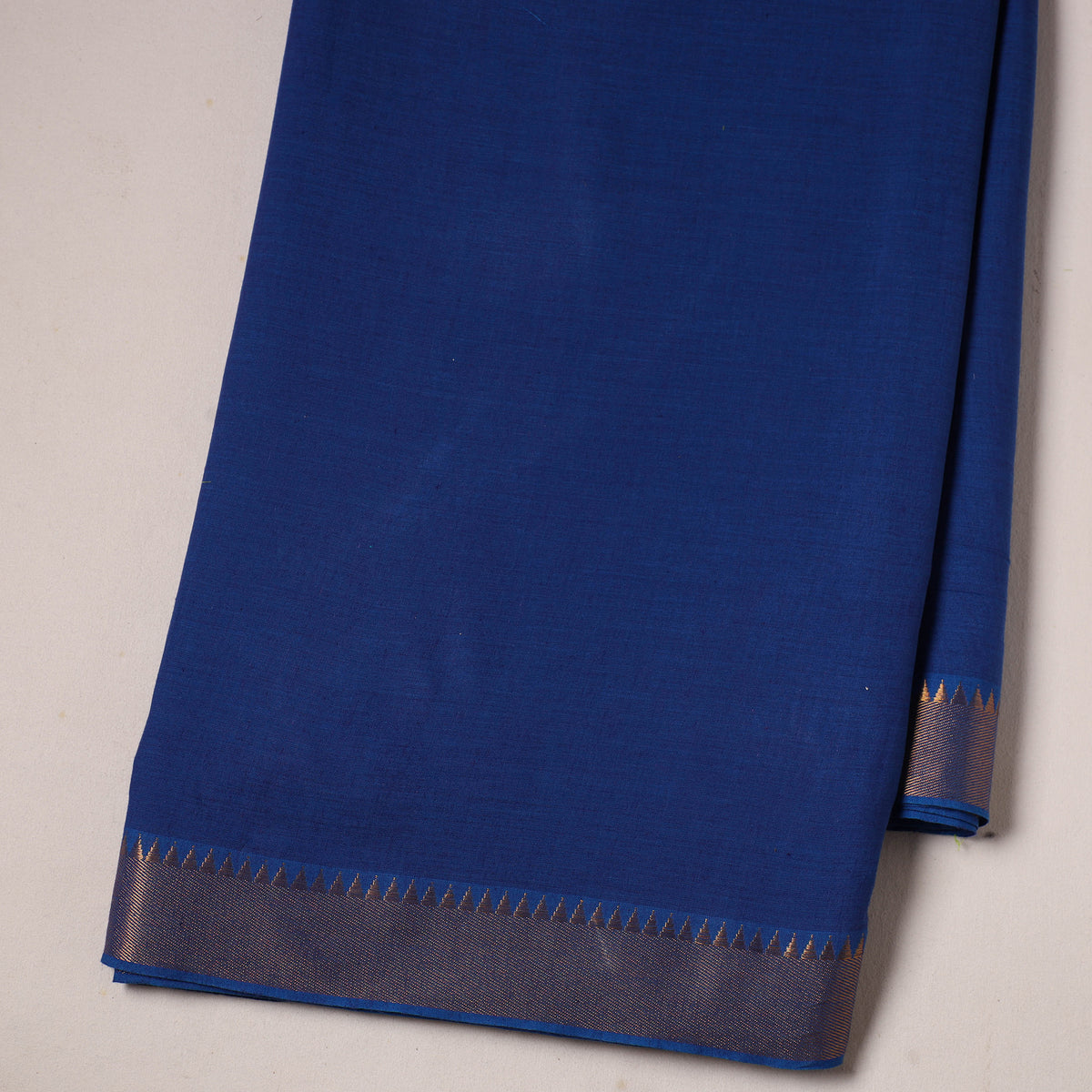 Blue - Mangalagiri Cotton Fabric with Zari Border 07