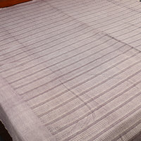 Grey - Pure Handloom Cotton Double Bed Cover from Bijnor 42