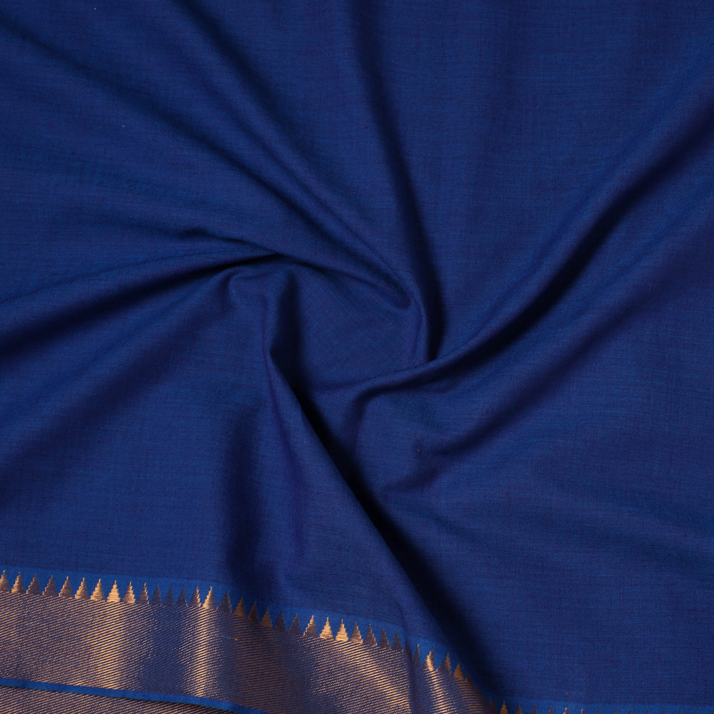 Blue - Mangalagiri Cotton Fabric with Zari Border 07