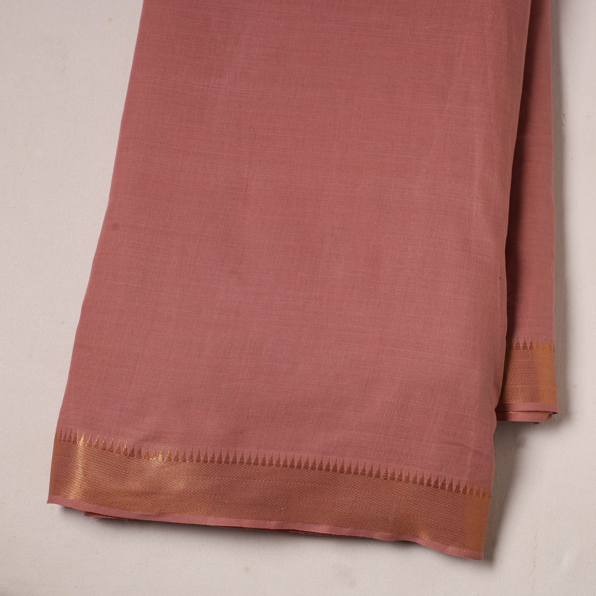 Brown - Mangalagiri Cotton Fabric with Zari Border 08