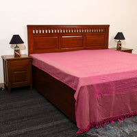 Pink - Pure Handloom Cotton Double Bed Cover from Bijnor 43