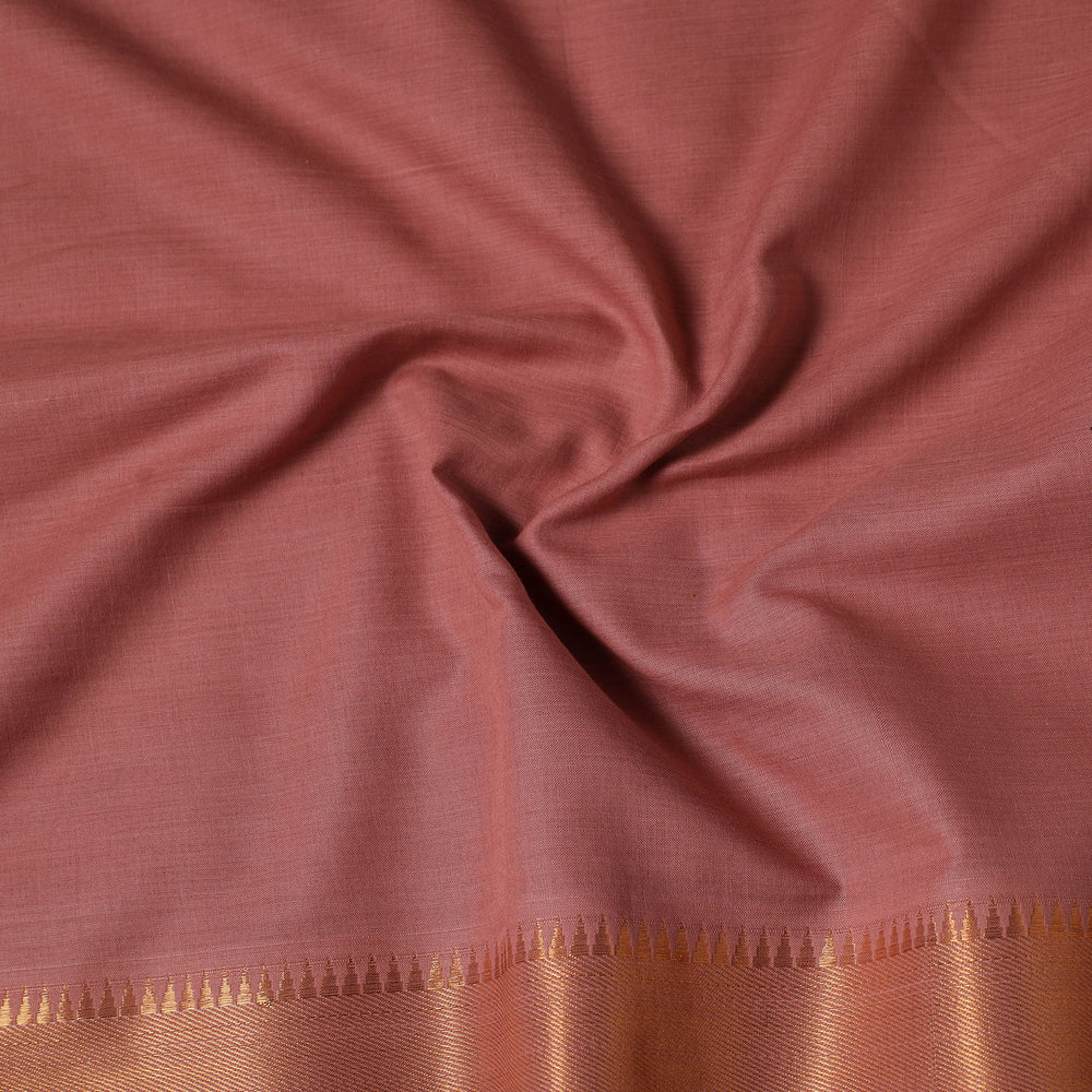 Brown - Mangalagiri Cotton Fabric with Zari Border 08