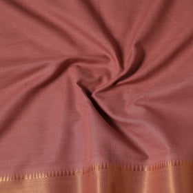  Brown Mangalagiri Cotton Fabric with Zari Border 