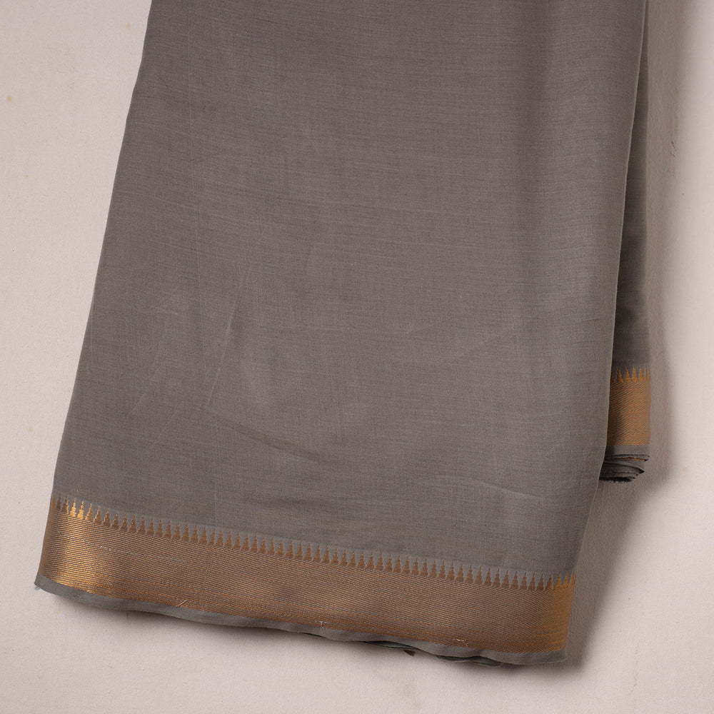 Grey - Mangalagiri Cotton Fabric with Zari Border 09