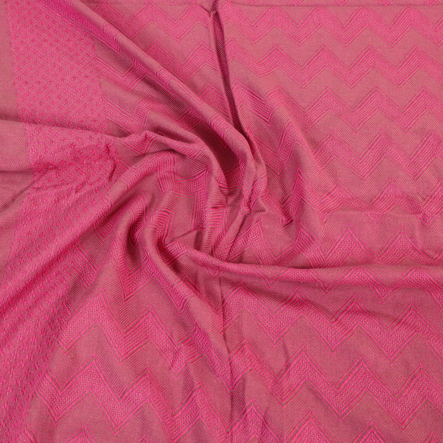 Pink - Pure Handloom Cotton Double Bed Cover from Bijnor 43