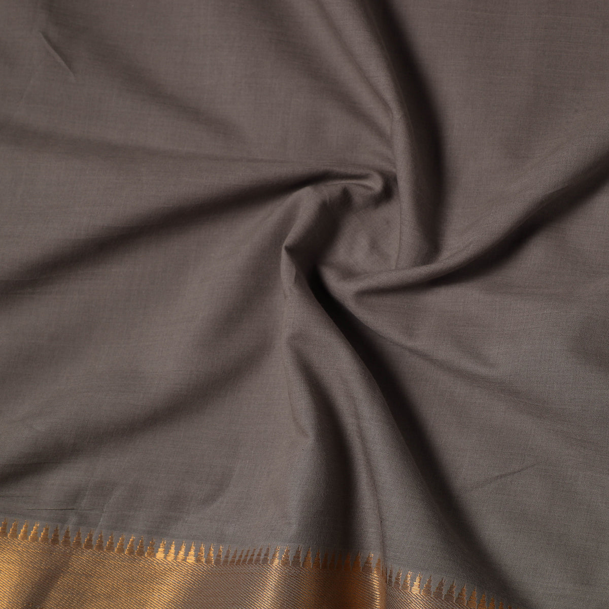 Grey - Mangalagiri Cotton Fabric with Zari Border 09