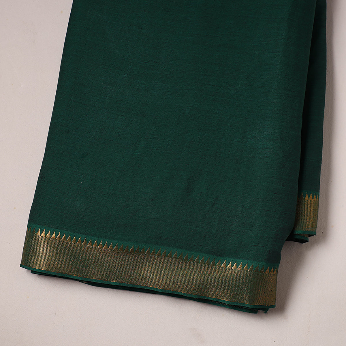 Green - Mangalagiri Cotton Fabric with Zari Border 10