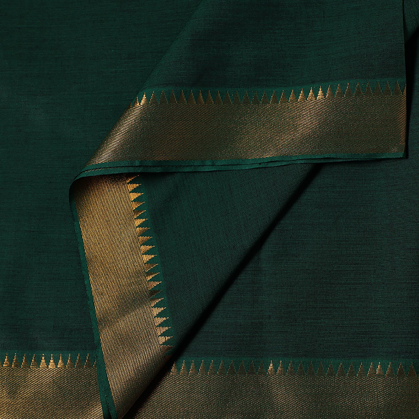 Green - Mangalagiri Cotton Fabric with Zari Border 10