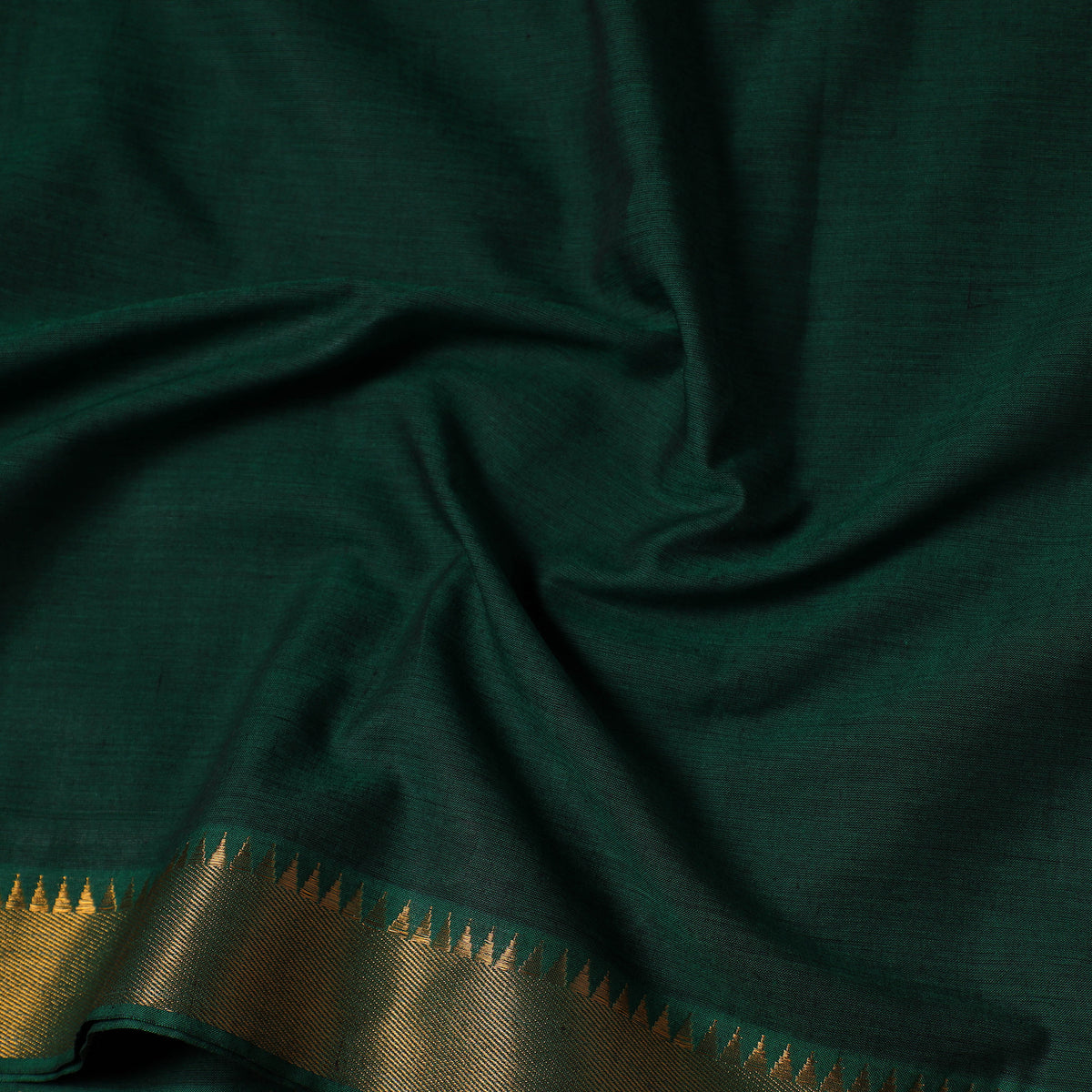 Green - Mangalagiri Cotton Fabric with Zari Border 10