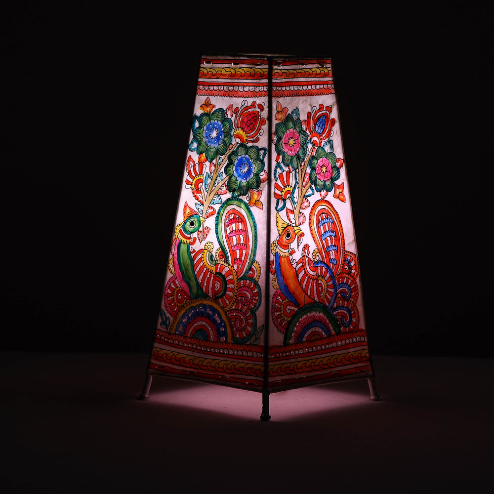 Handpainted Tholu Bommalata Leather Table Lamp (Big) 81