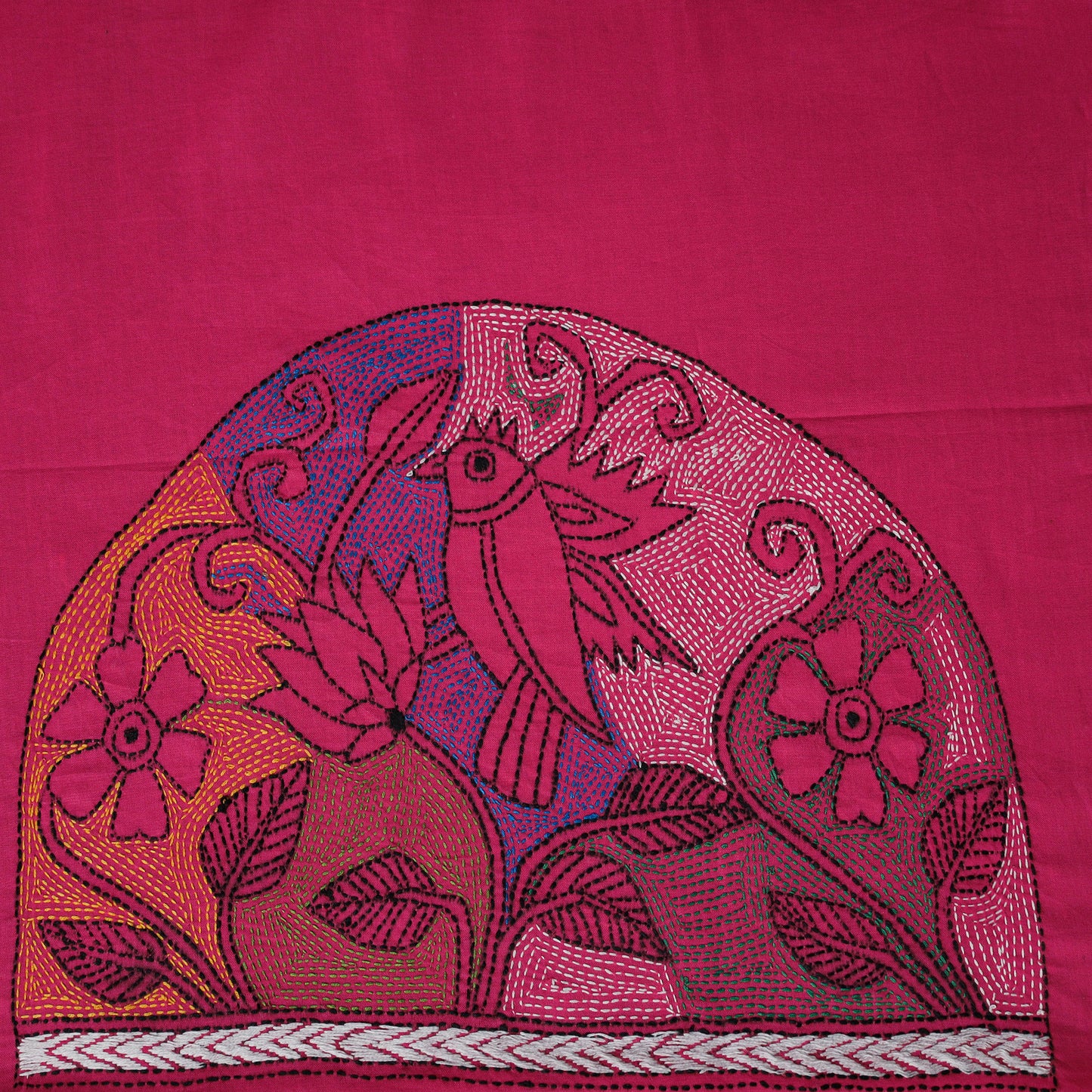 Bengal Kantha Hand Embroidered Cotton Blouse Piece 69