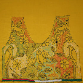 Bengal Kantha Hand Embroidered Cotton Blouse Piece 64