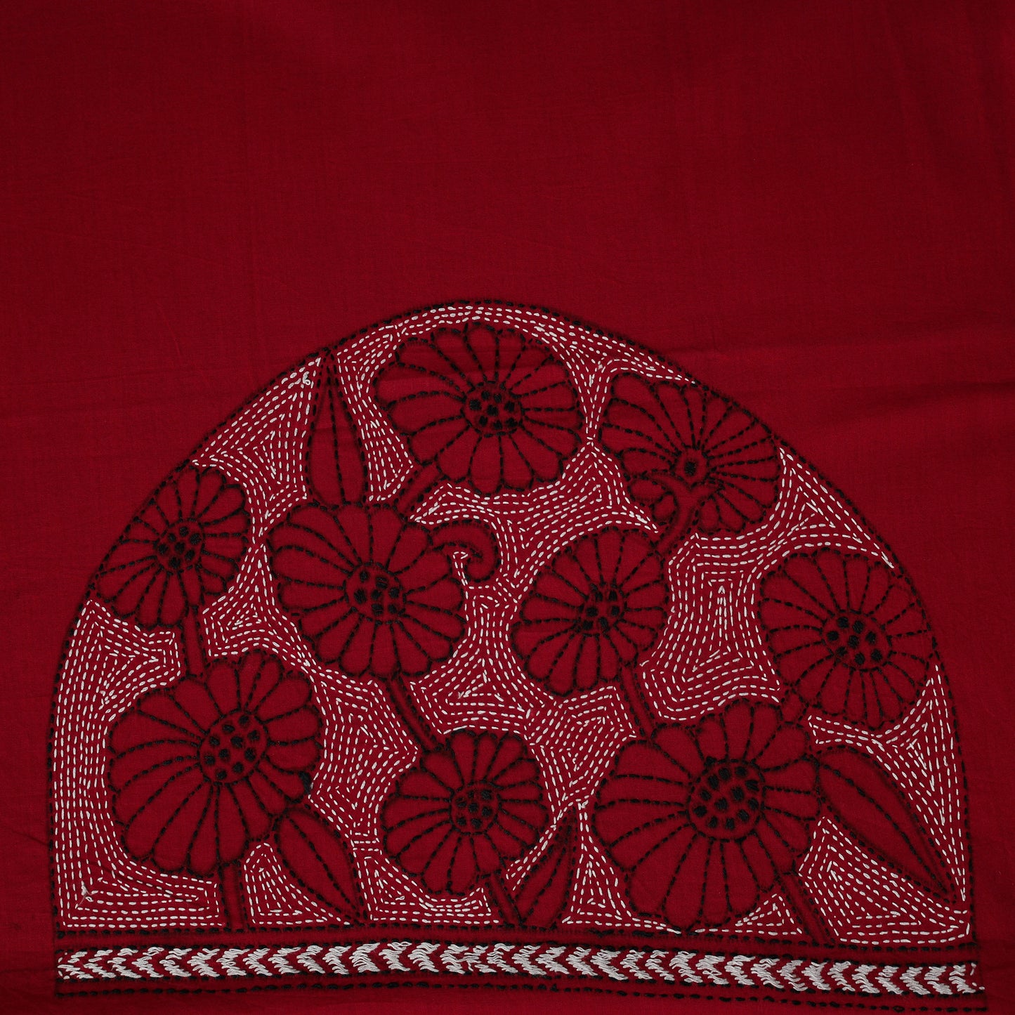 Bengal Kantha Hand Embroidered Cotton Blouse Piece 63