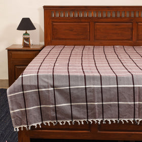 Brown - single handloom cotton bed sheet (90 x 60 in) 135