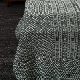  Grey Handloom Cotton Double Bed Cover from Bijnor 