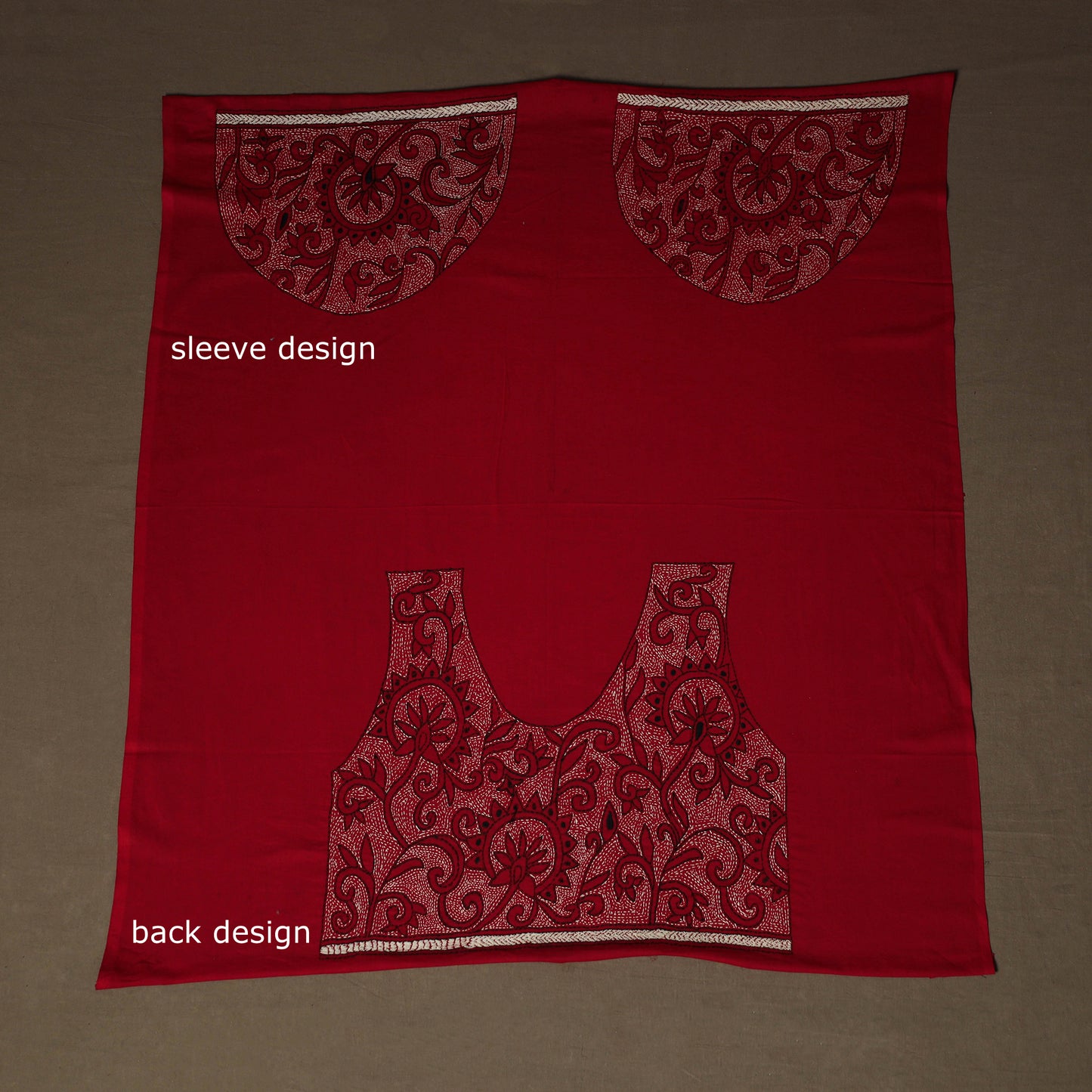 Bengal Kantha Hand Embroidered Cotton Blouse Piece 61