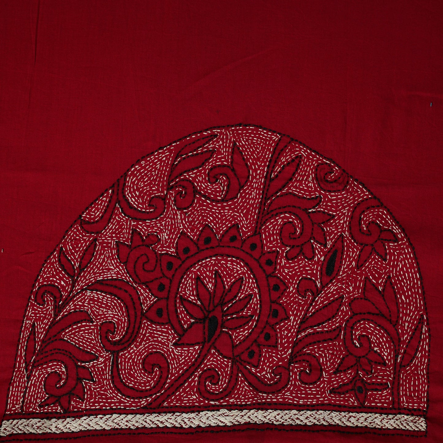 Bengal Kantha Hand Embroidered Cotton Blouse Piece 61