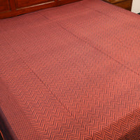 Brown - Pure Handloom Cotton Double Bed Cover from Bijnor 48