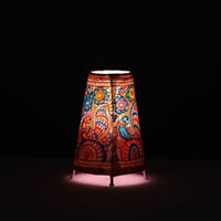 Handpainted Tholu Bommalata Leather Table Lamp (Medium) 86