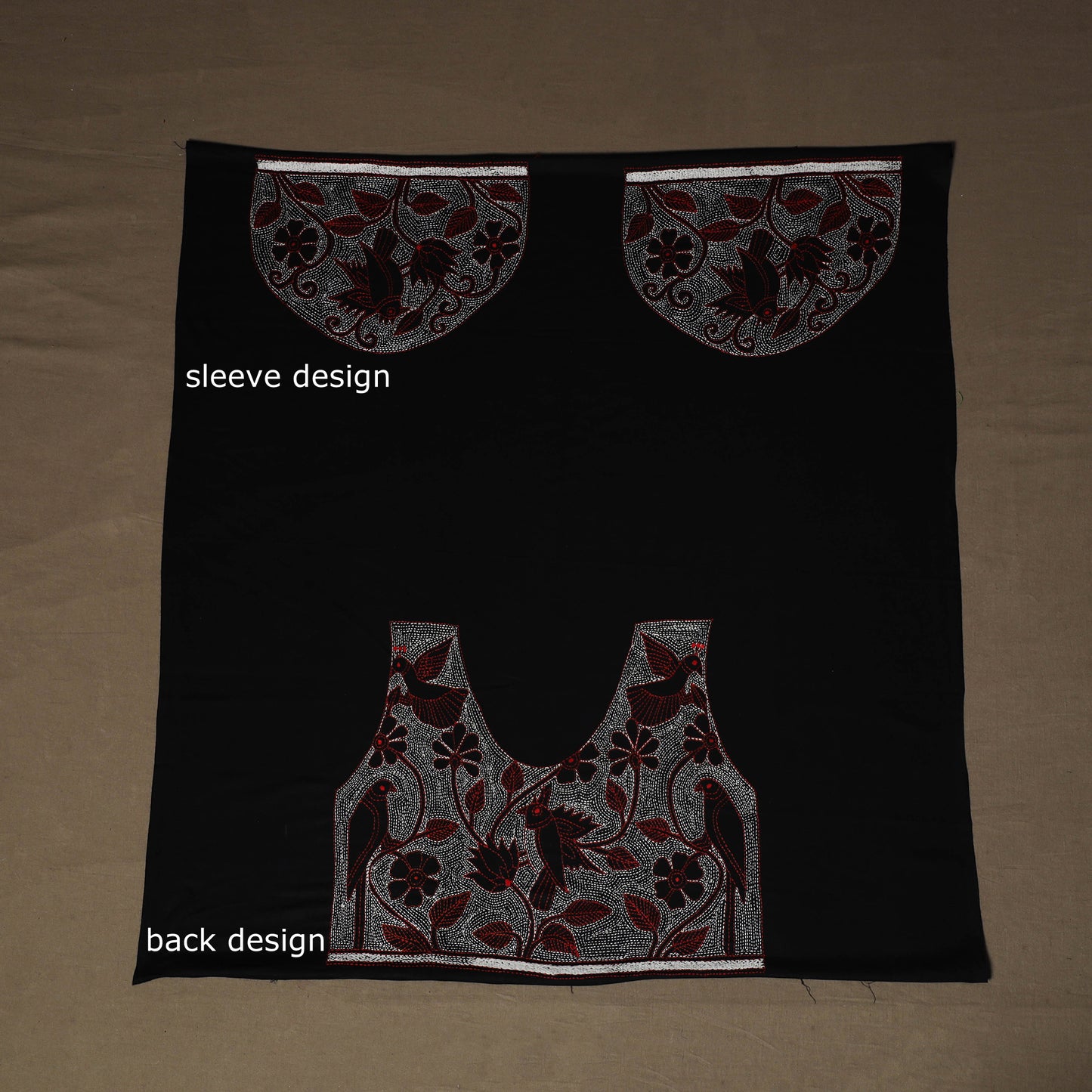 Bengal Kantha Hand Embroidered Cotton Blouse Piece 59