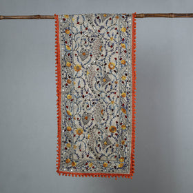 Orange Ranihati Chanderi Silk Embroidered Stole