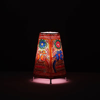 Handpainted Tholu Bommalata Leather Table Lamp (Medium) 88