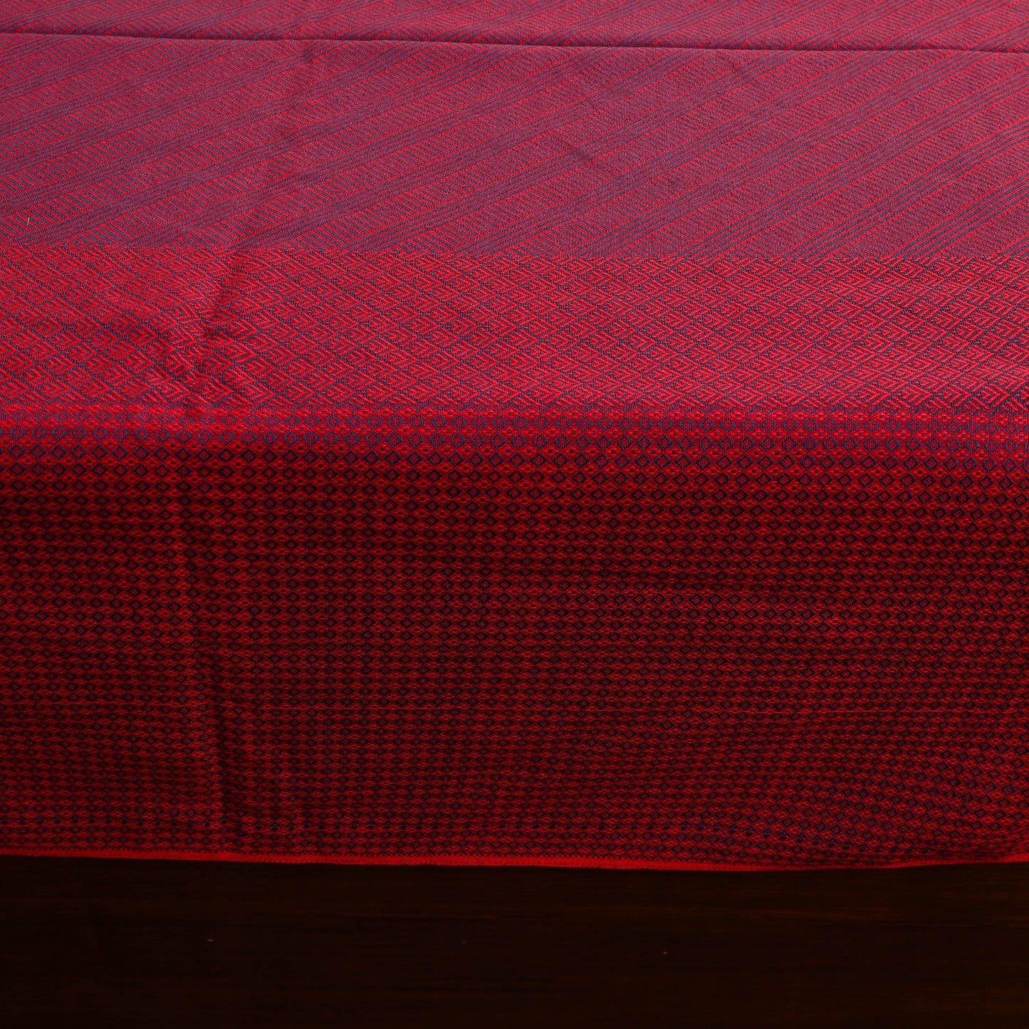 Purple - Pure Handloom Cotton Double Bed Cover from Bijnor 49