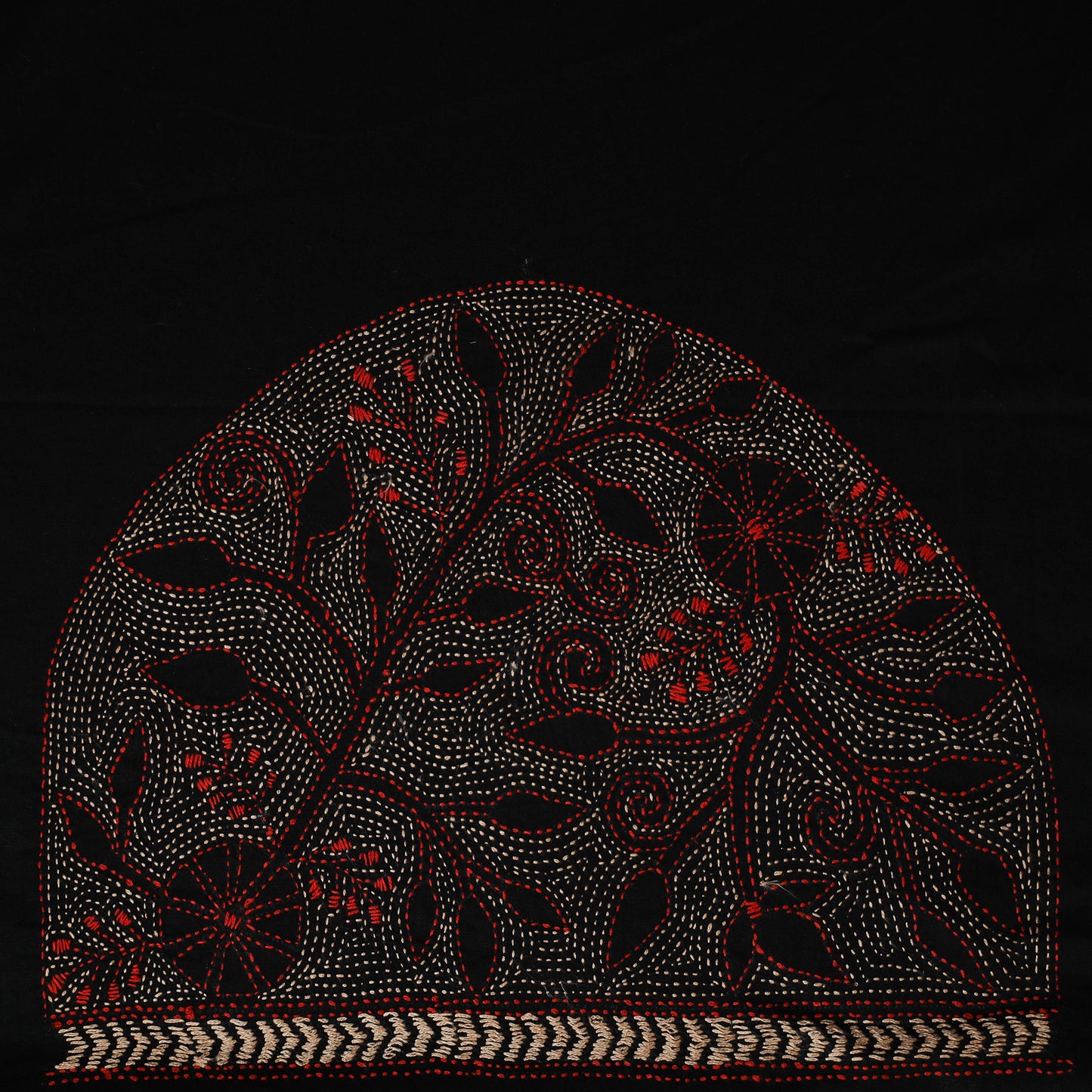 Bengal Kantha Hand Embroidered Cotton Blouse Piece 58