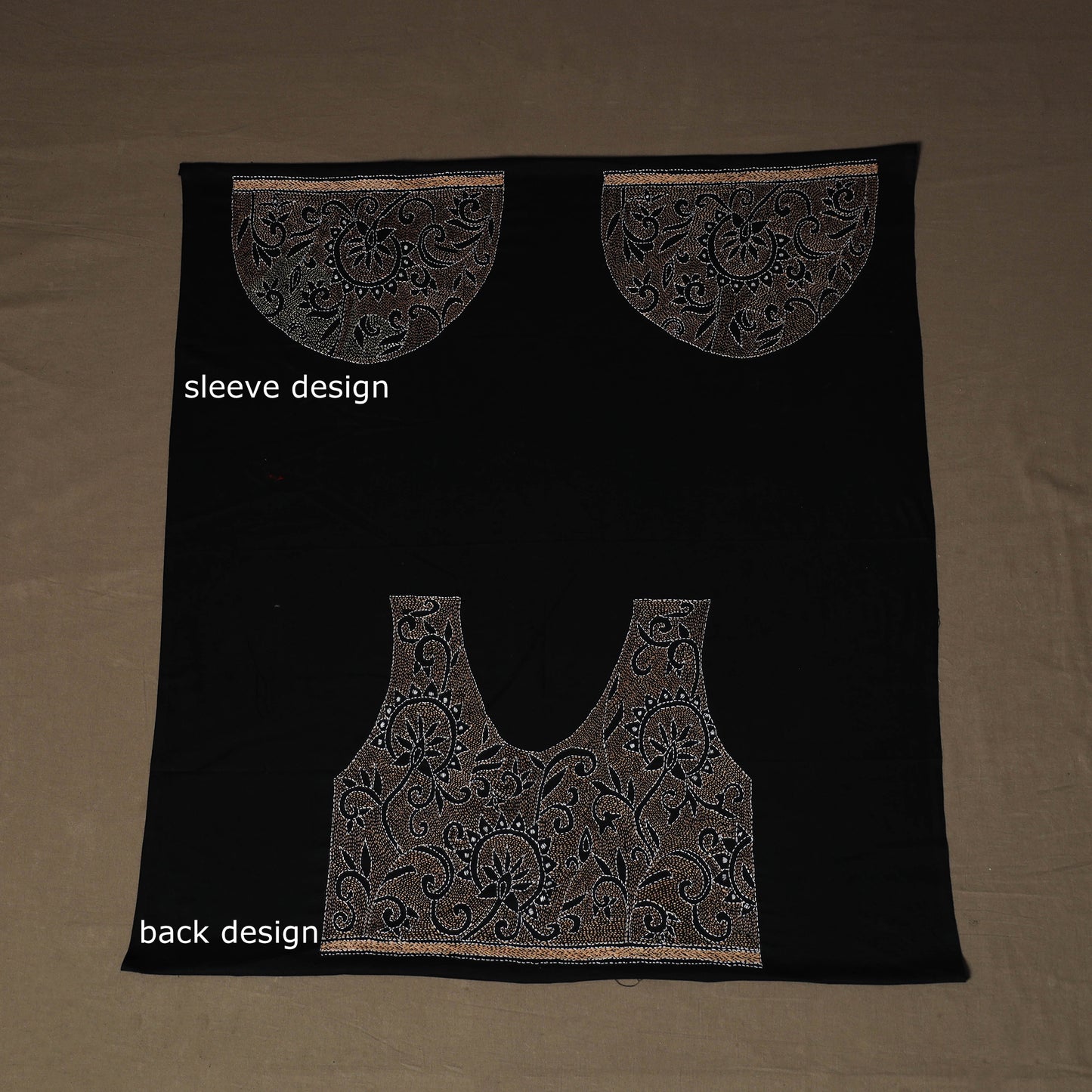 Bengal Kantha Hand Embroidered Cotton Blouse Piece 57