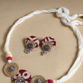 Buy Handmade GS Jute Fabart Necklace Set