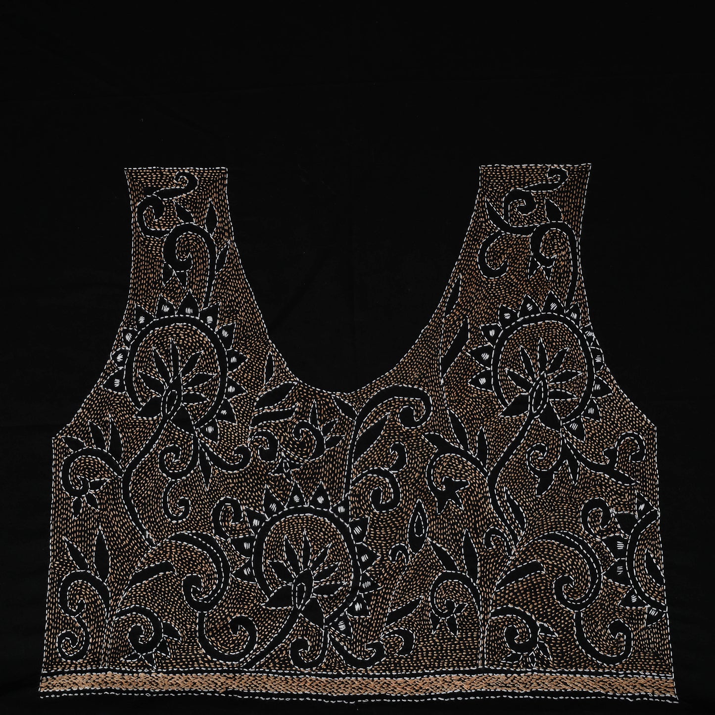 Bengal Kantha Hand Embroidered Cotton Blouse Piece 57