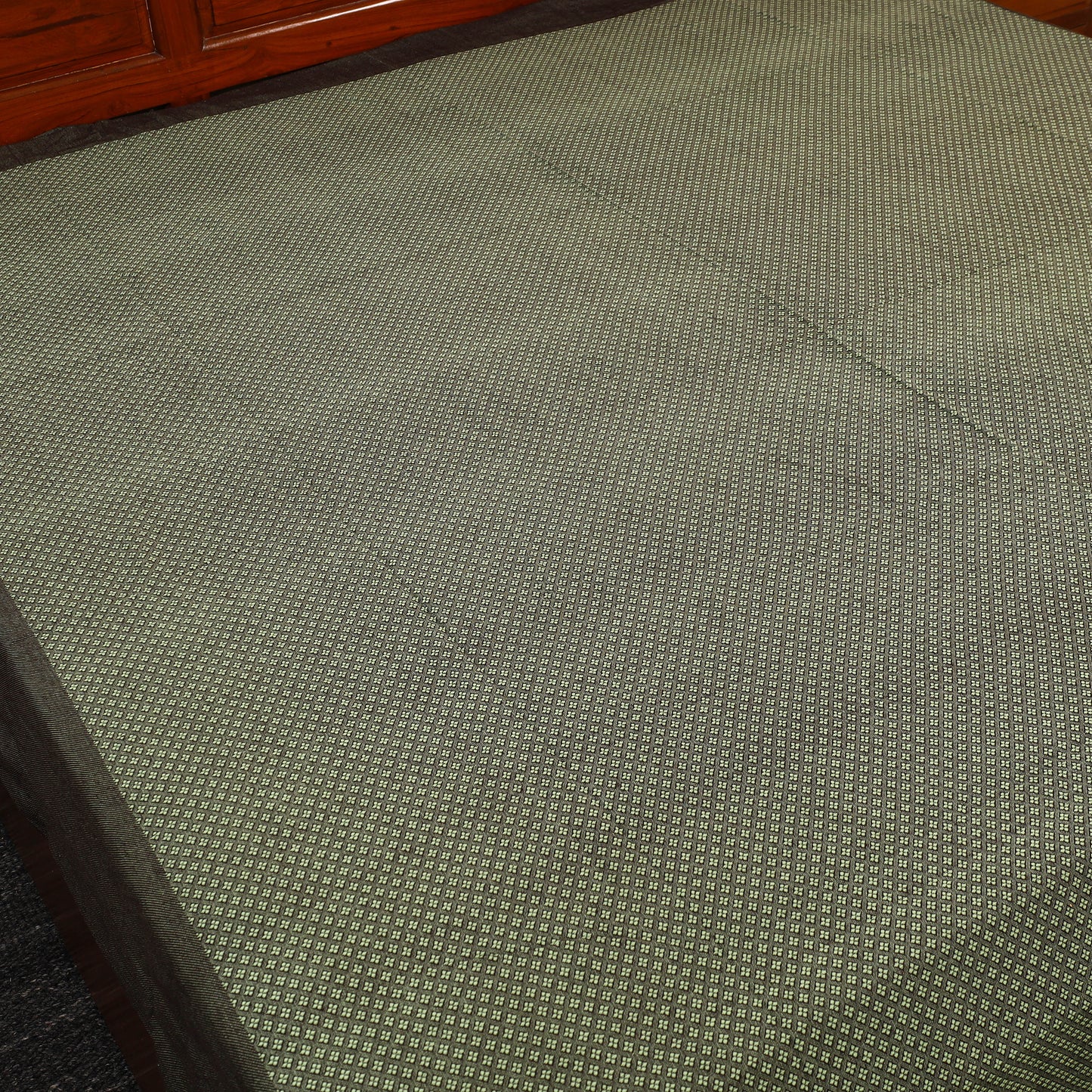 Dark Grey - Pure Handloom Cotton Double Bed Cover from Bijnor 50