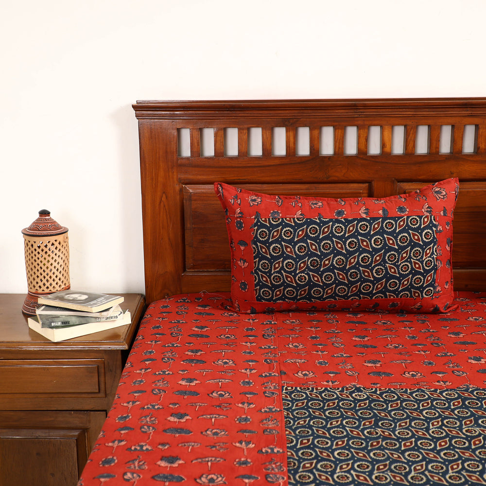 ajrakh double bed cover set