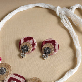 White - handmade gs jute fabart necklace set 10