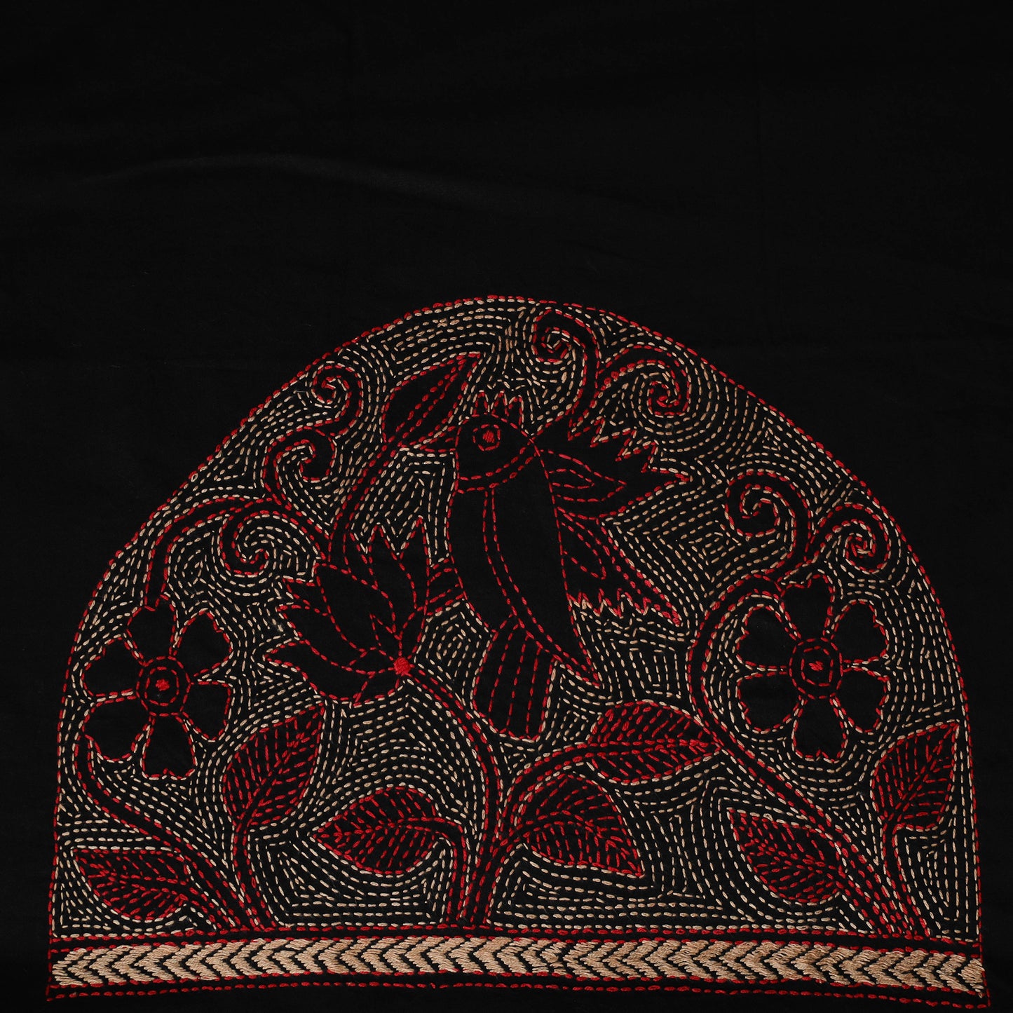 Bengal Kantha Hand Embroidered Cotton Blouse Piece 56