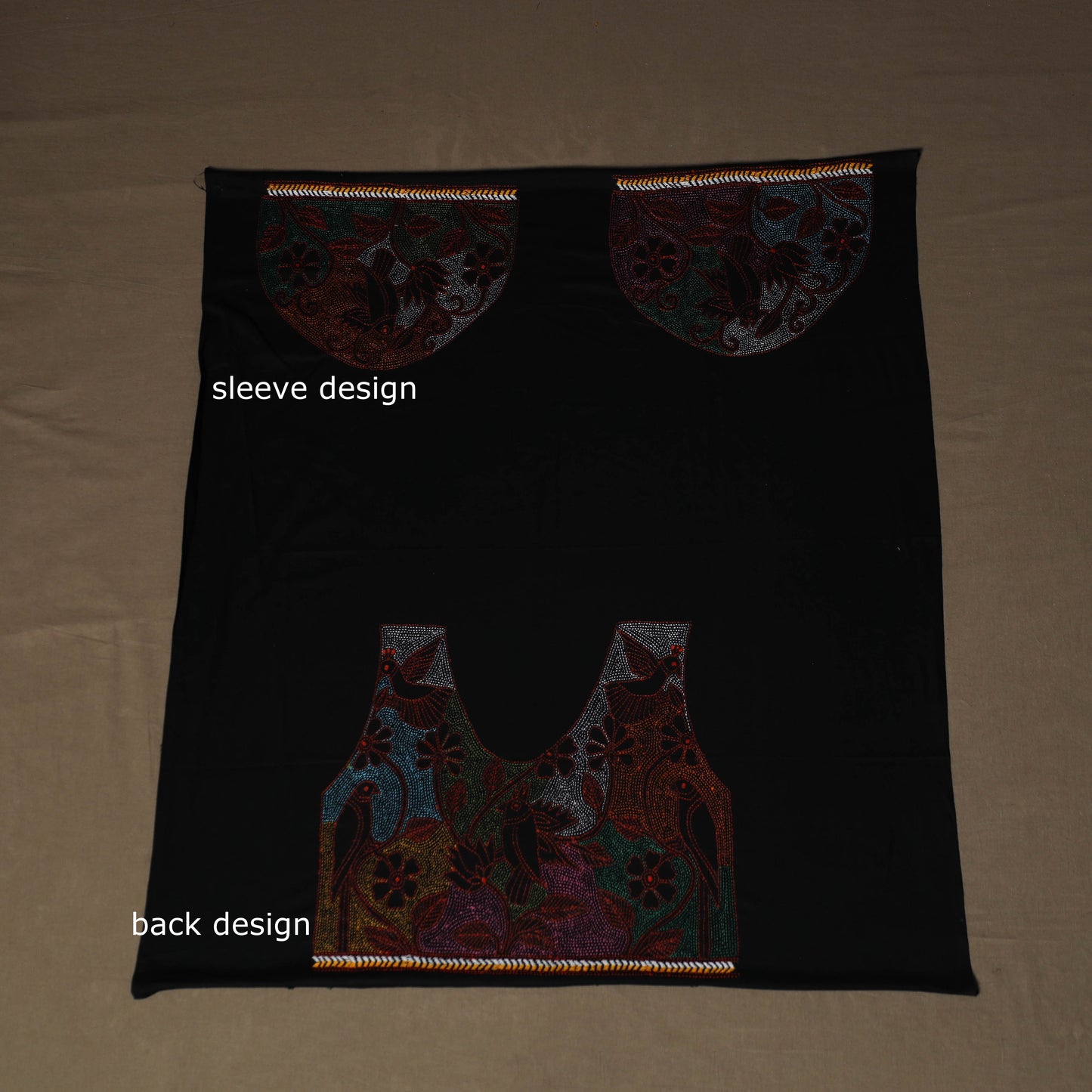 Bengal Kantha Hand Embroidered Cotton Blouse Piece 55