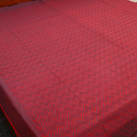 Red - Pure Handloom Cotton Double Bed Cover from Bijnor 51