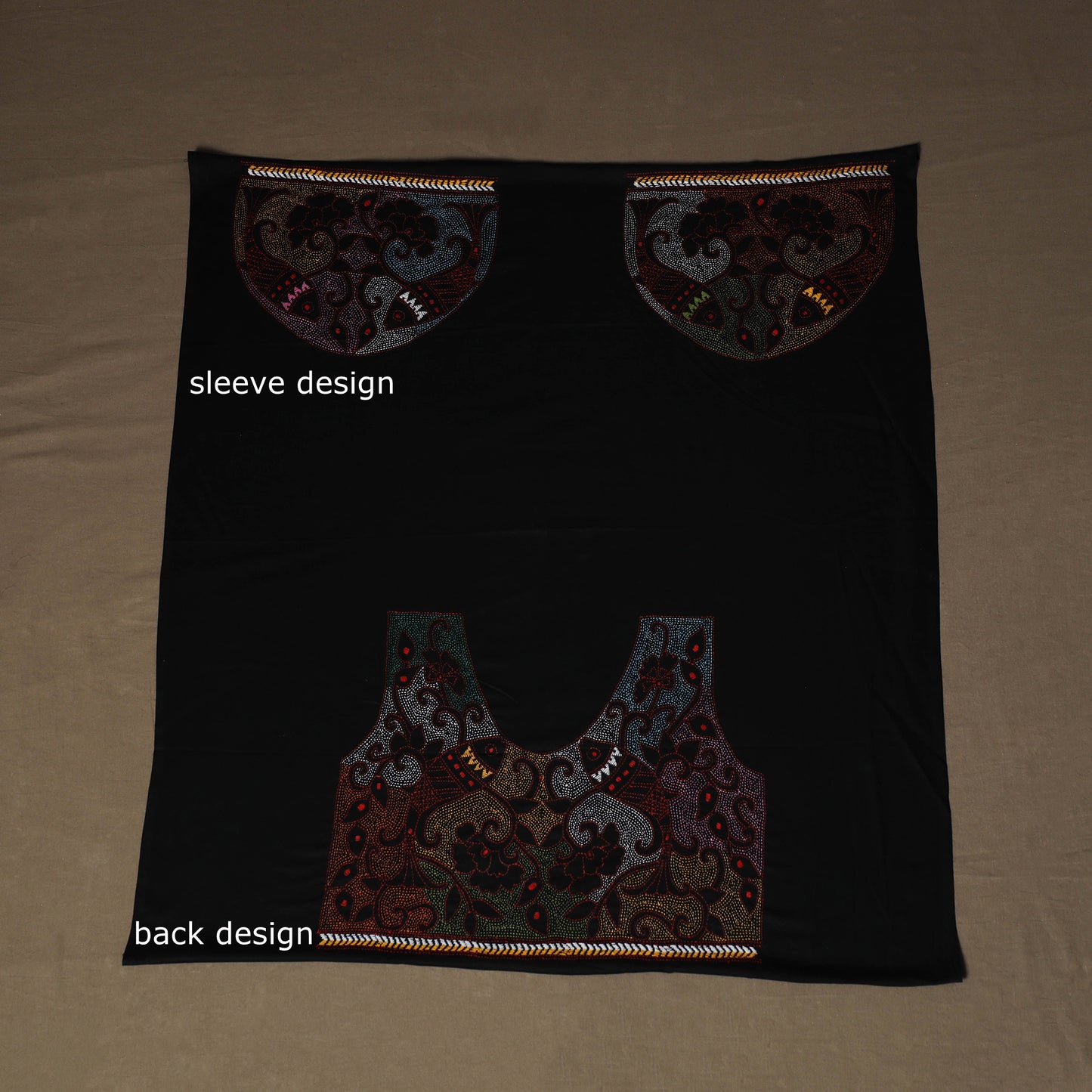 Bengal Kantha Hand Embroidered Cotton Blouse Piece 54