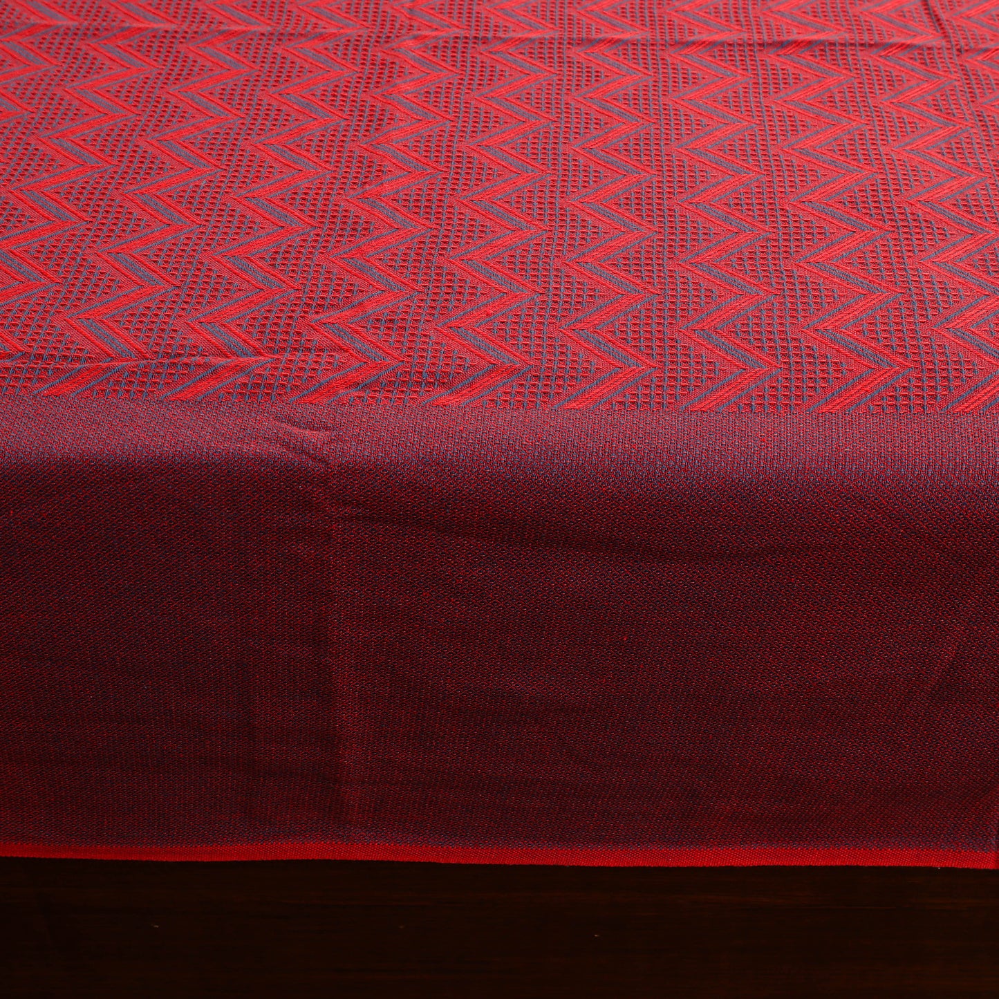 Red - Pure Handloom Cotton Double Bed Cover from Bijnor 51