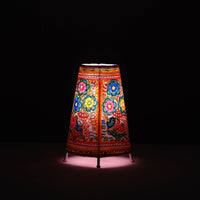 Handpainted Tholu Bommalata Leather Table Lamp (Medium) 93