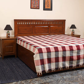 Red - double handloom cotton bed sheet (90 x 90 in) 138