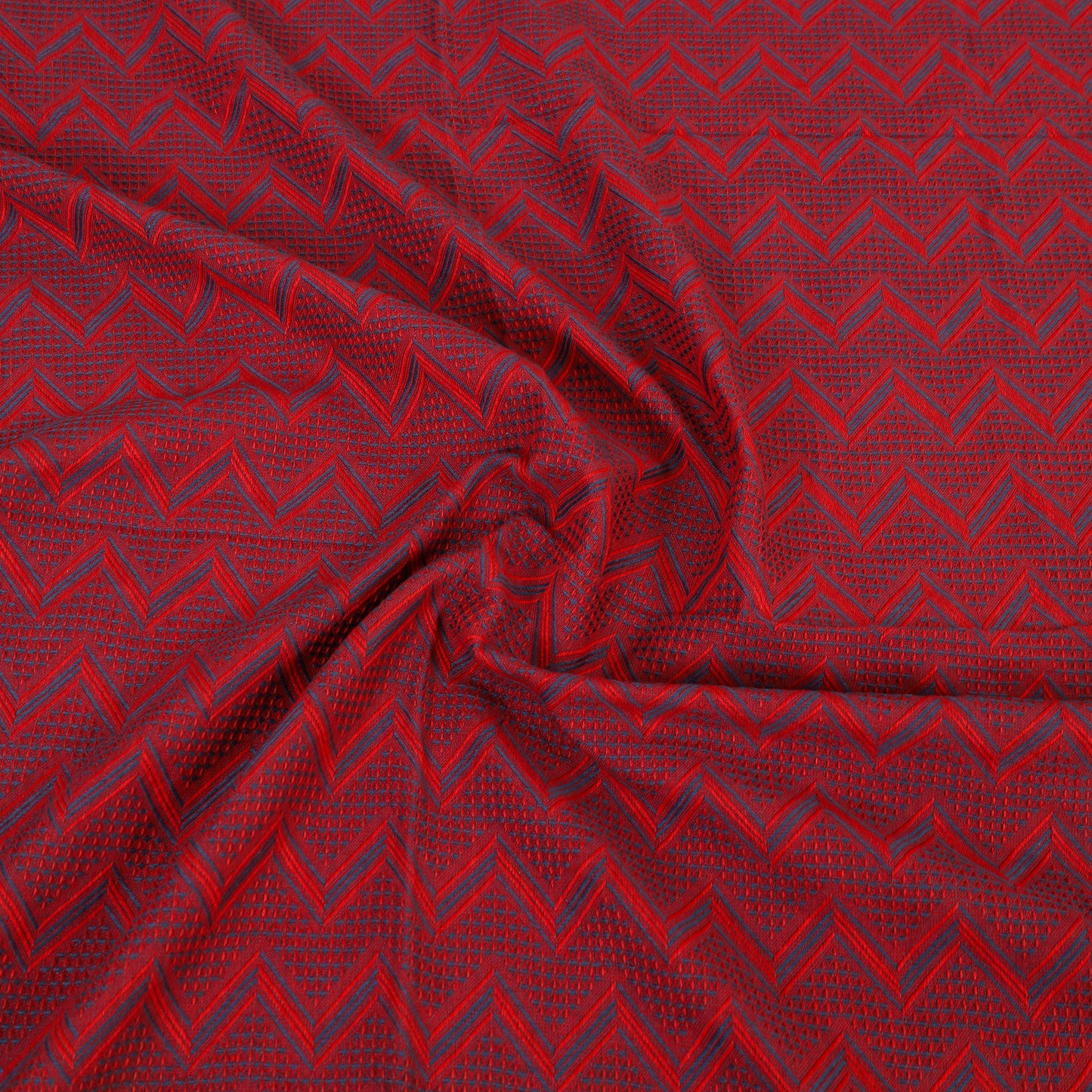 Red - Pure Handloom Cotton Double Bed Cover from Bijnor 51