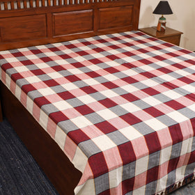 Red - double handloom cotton bed sheet (90 x 90 in) 138