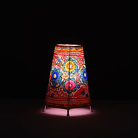 Handpainted Tholu Bommalata Leather Table Lamp (Medium) 94