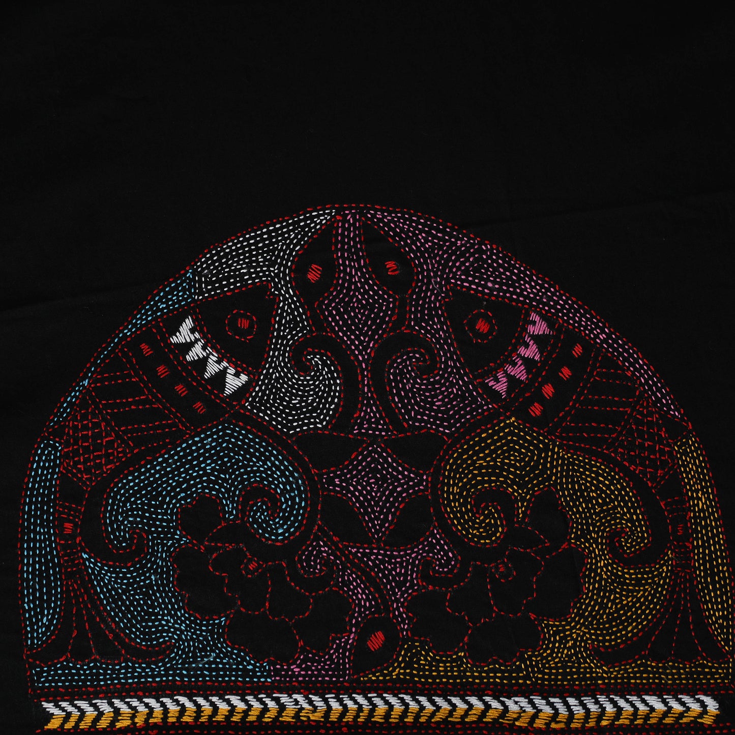 Bengal Kantha Hand Embroidered Cotton Blouse Piece 54