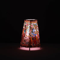 Handpainted Tholu Bommalata Leather Table Lamp (Medium) 95